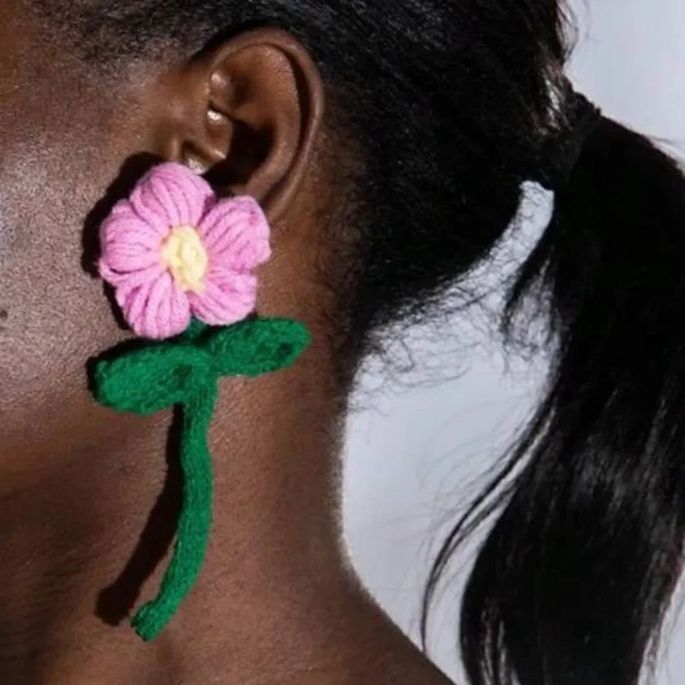 Flower drop earrings N1162